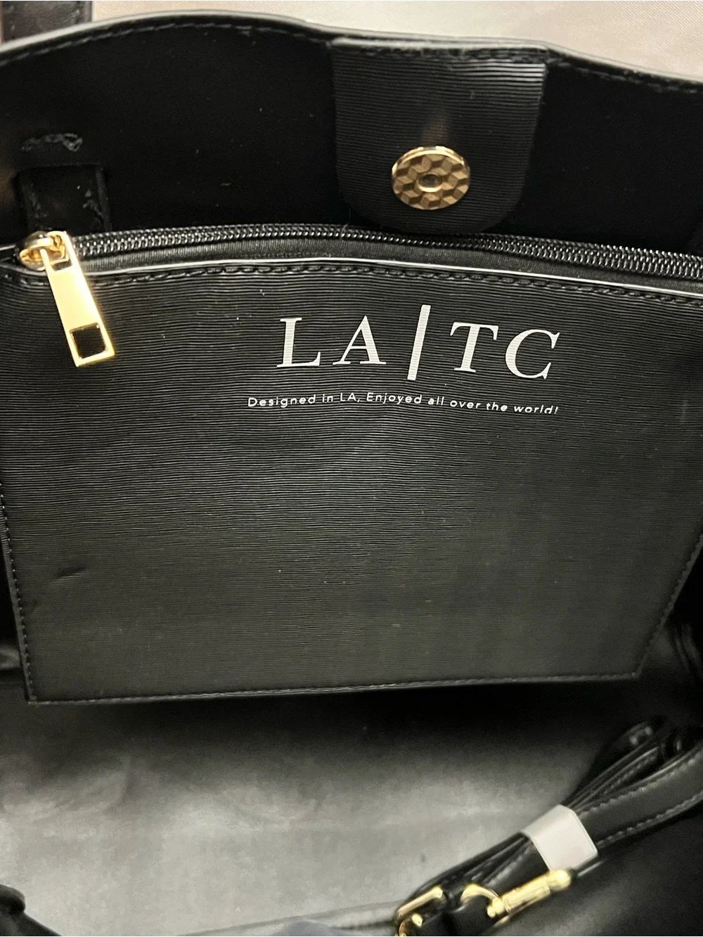 LA Trading Co Black “I Speak Fluent French” Large Tote Shoulder Bag NWT